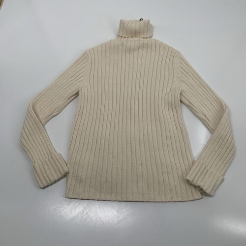 Cárdigan acanalado con cremallera completa arriba/abajo para mujer M cuello alto cuello extendido avena - Imagen 3 de 9
