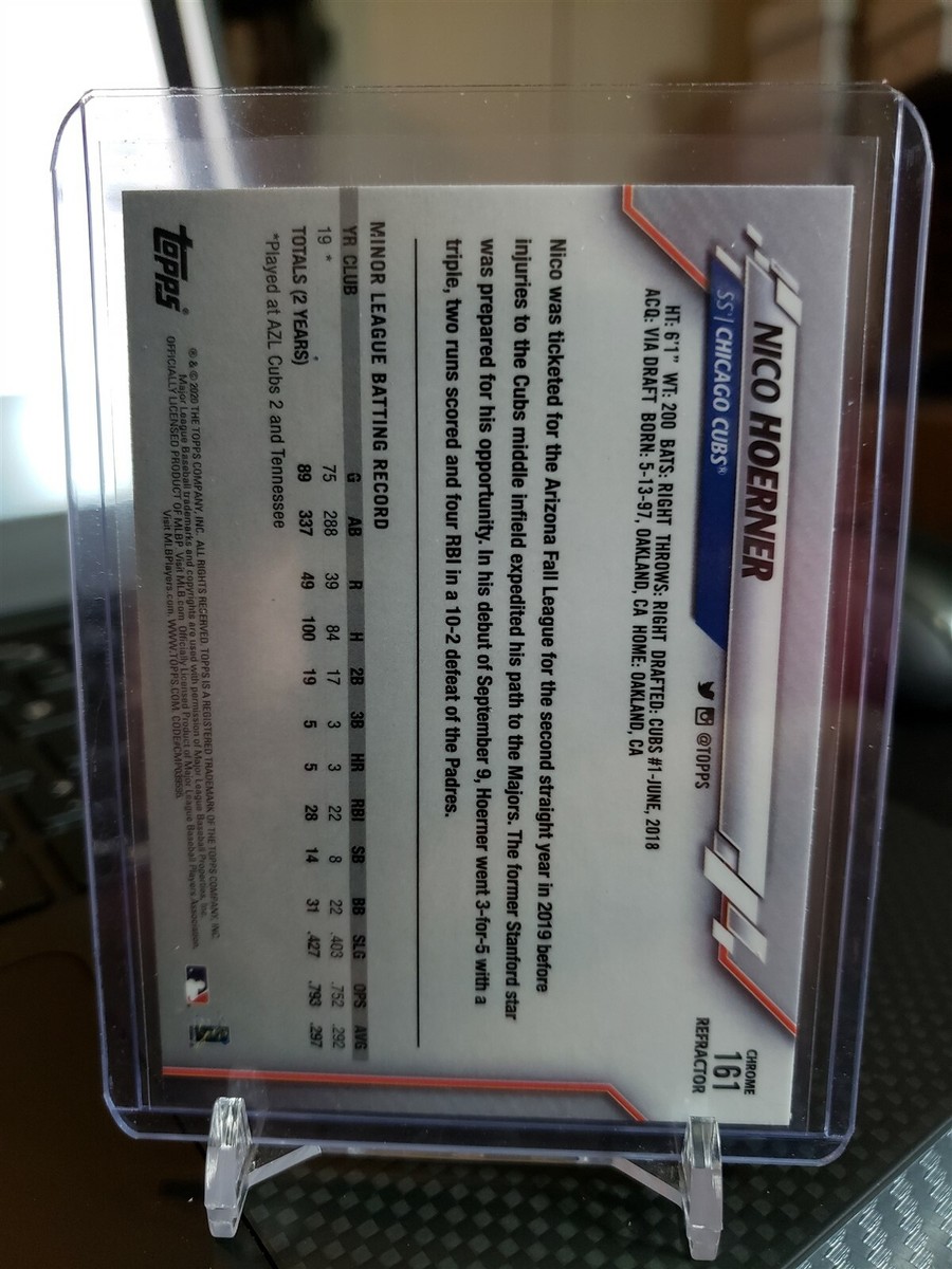 🔥 2020 Topps Chrome Nico Hoerner Sepia Refractor RC Rookie