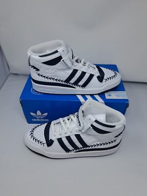 NEW Men s Size 10.5 Adidas X Aaron Judge Forum Mid GY3814 White Navy Shoes.