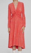  1490 Isabel Marant Women's Pink Linen Havena Twisted Velvet Dress Size 34
