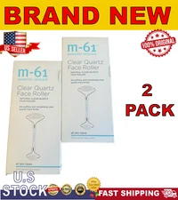 m-61 Clear Quartz Face Roller De-Puffing & Revitalizing Face Roller 2 PACK NEW