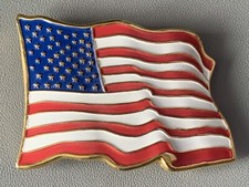 MINT Metal American Flag Belt Buckle Specialty House Of Creation Pittsgrove, NJ.