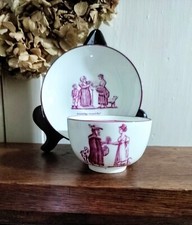 Antique 1920s Cauldon Fine China 1800 Style Tea Bowl & Saucer Cries Of London 