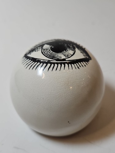 Surrealist Piero Fornasetti Ceramic Eyeball Paperweight Made In Italy 1960s. - Picture 2 of 9