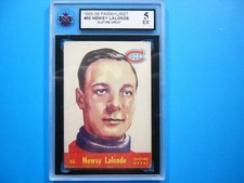 1955/56 PARKHURST HOCKEY CARD #55 NEWSY LALONDE OTG KSA 5 EX NICE!! PARKIE GL