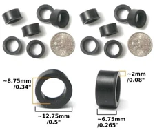 12pc Hi Performance ideal TCR MK 1 MK 2 Rear Silicone Slot Car Tires Drag Tuneup