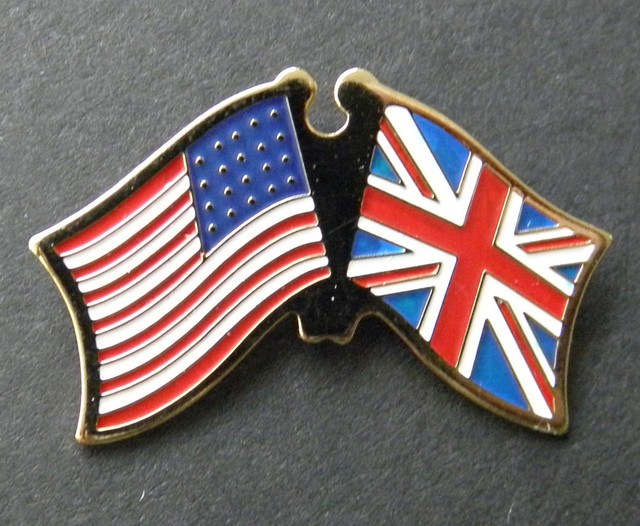 GREAT BRITAIN BRITISH UK / USA COMBO FLAG LAPEL PIN BADGE 7/8 INCH eBay