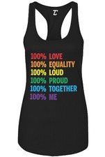 100 Pride - LGBTQ Love Proud Equality Rainbow Women's Tank