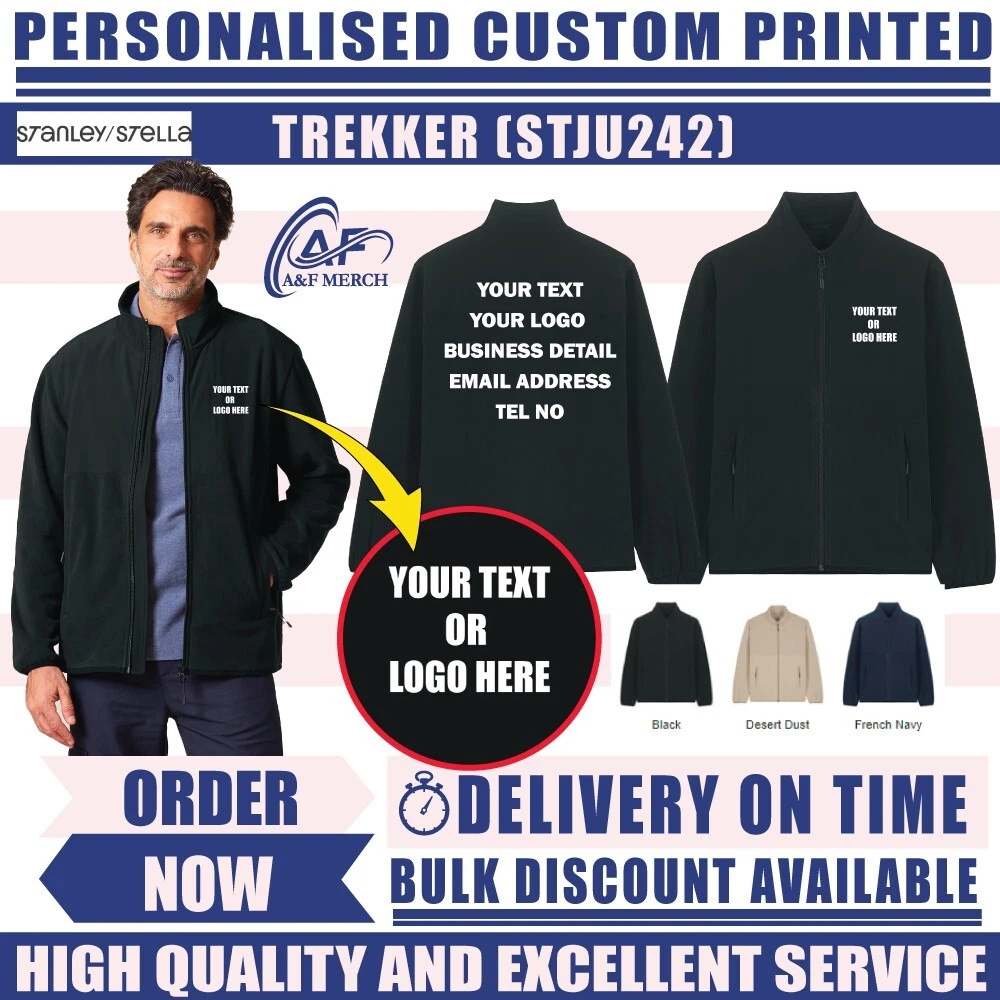 Personalised Custom Printed Premium Trekker Fleece Jacket Trendy Couples Gift