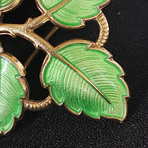 Vintage Aksel Holmsen Norwegian Sterling Silver Enamel Brooch. - Picture 6 of 9