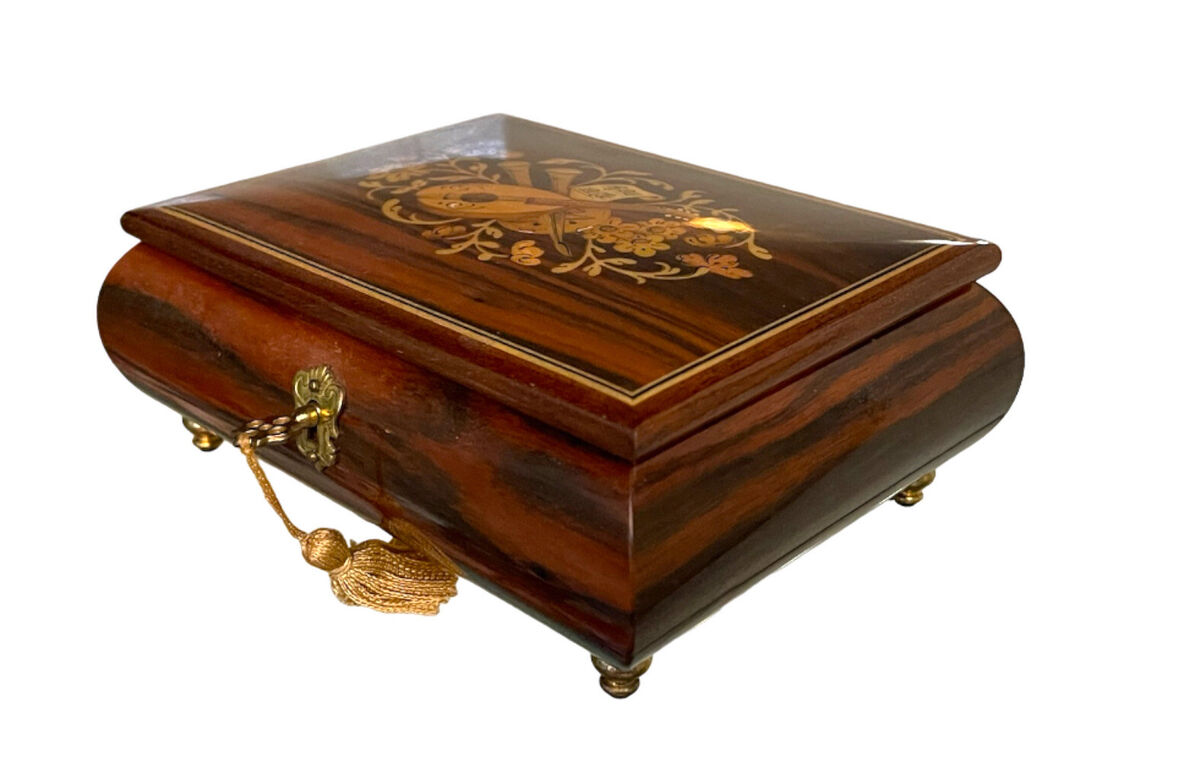 Gueissaz Jaccard Wood Inlay Music Box Switzerland Edelweiss Gueissaz Jaccard Wood Inlay Music Box Switzerland Edelweiss