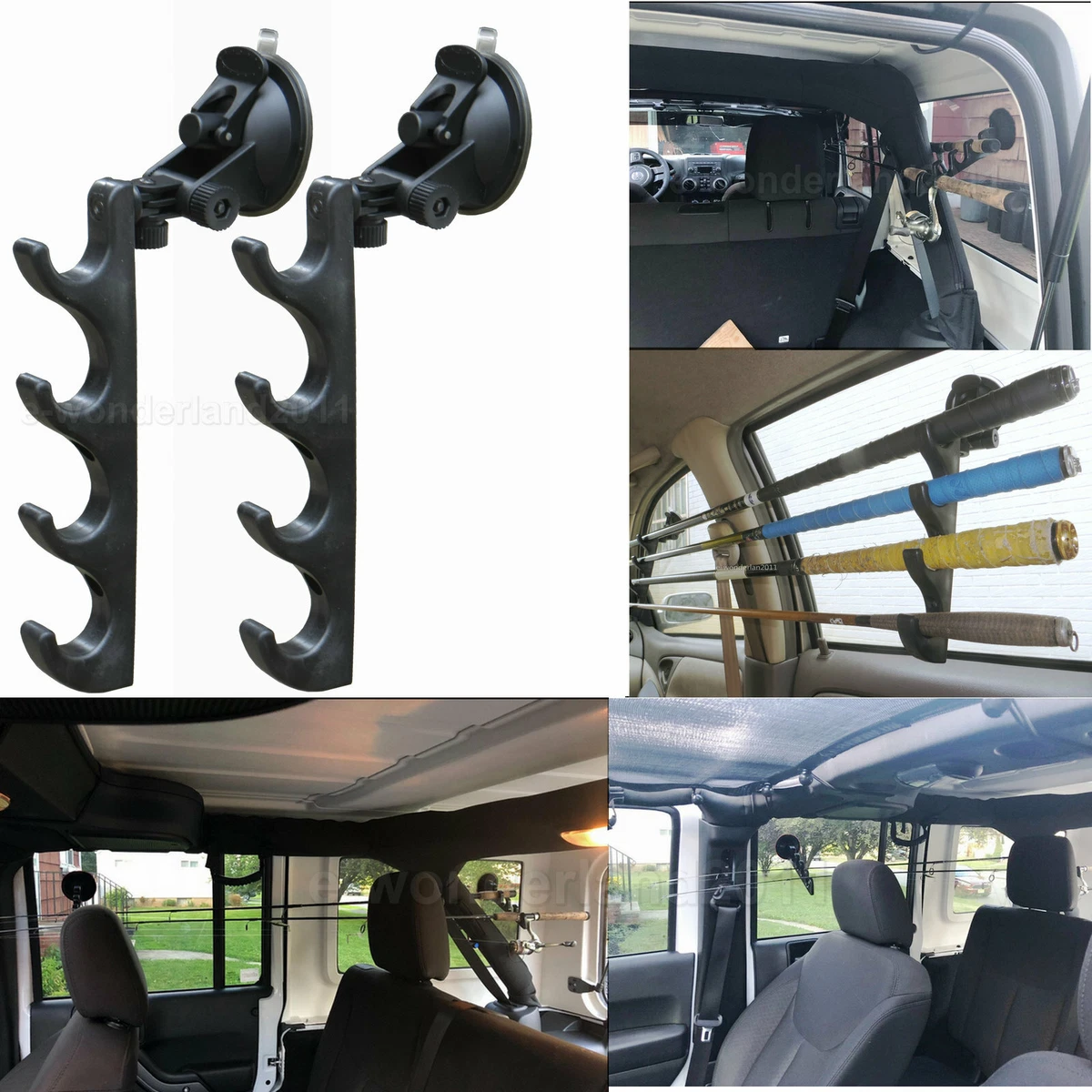 Suction Cup Fishing Pole Rod Holder/Rack for Car Truck SUV RV UTV