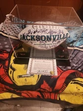 2008 Jacksonville Jaguars Team Signed Ball w/ display case and COA