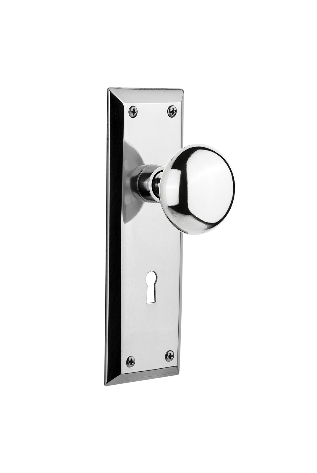 Nostalgic Warehouse New York Door Knob with Plate Mortise - 2.25