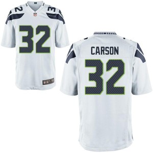 Chris Carson Men's Game White Jersey 