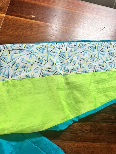 VTG 1980's Fusion Sport Blue/Green Iridescent Nylon Windbreaker Pants Sz Medium - Picture 6 of 11