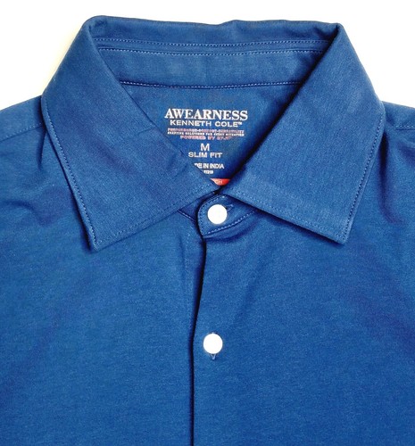KENNETH COLE Awearness Mens MEDIUM Shirt Slim Fit PERFORMANCE Polo Cotton Poly - Picture 15 of 24