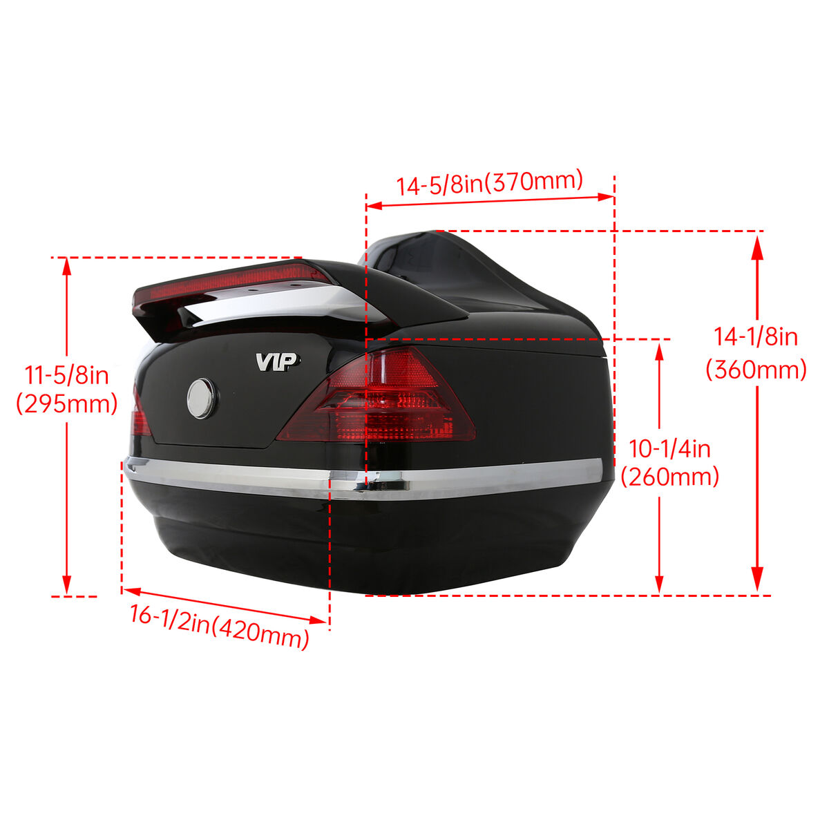 Universal Motorcycle Trunk Luggage Box Tour Pack W/ Tail Light For Honda Harley Universal Motorcycle Trunk Luggage Box Tour Pack W/ Tail Light For Honda Harley
