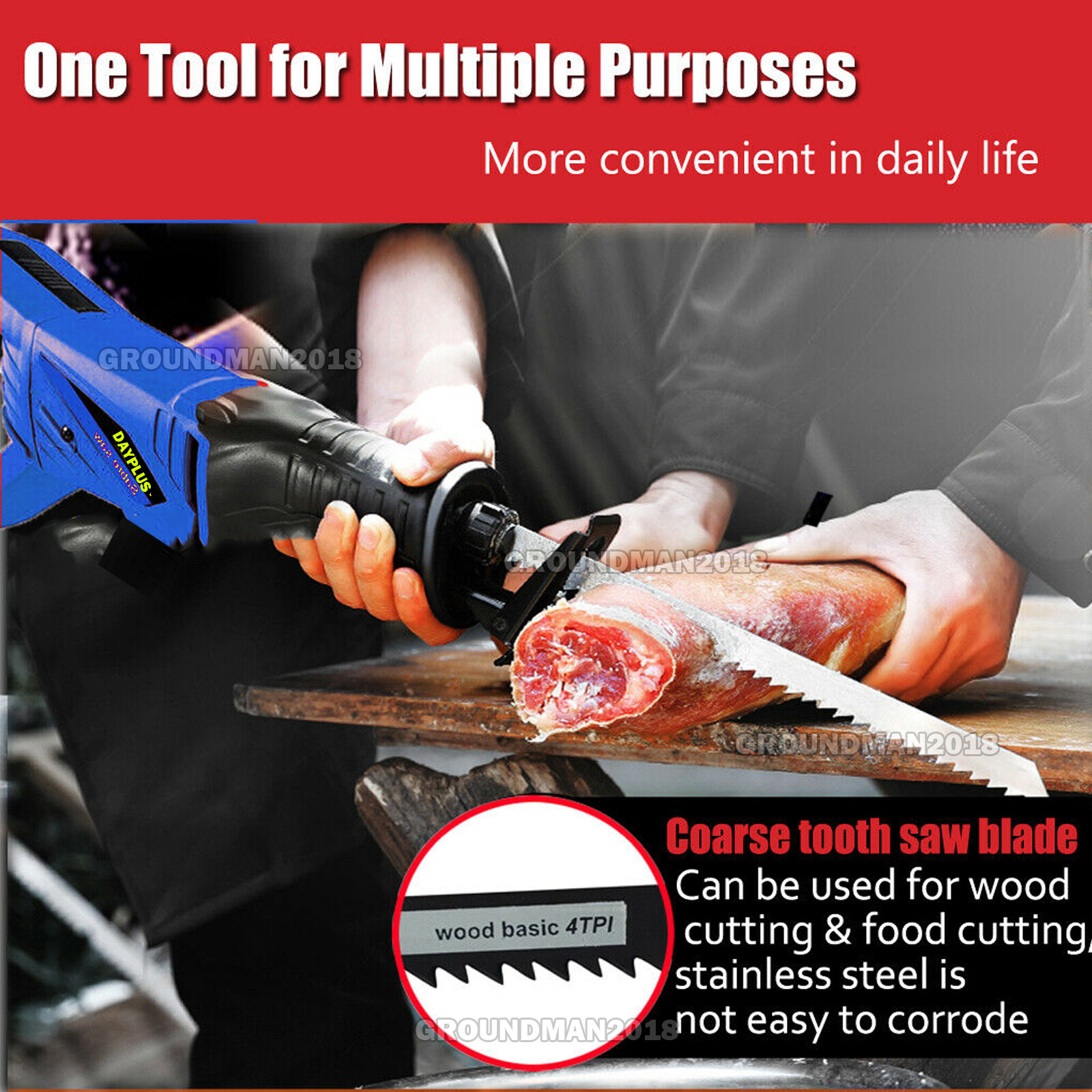 Electric Reciprocating Saw Wood Metal PVC Cutting Recip HandHeld Saw 5x