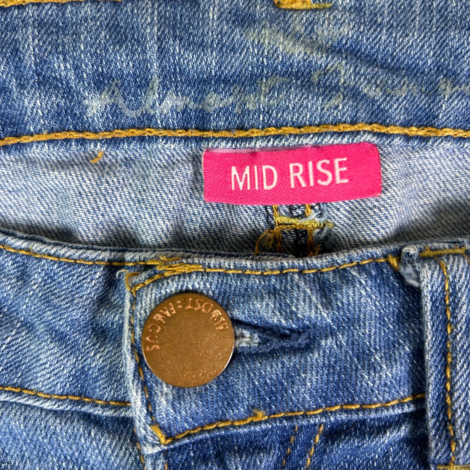 Almost Famous Distressed Patchwork Mid Rise Skinn… - image 3