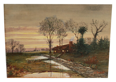 Antique Landscape House Watercolor Painting Otto Brandt Listed German Artist | Ebay