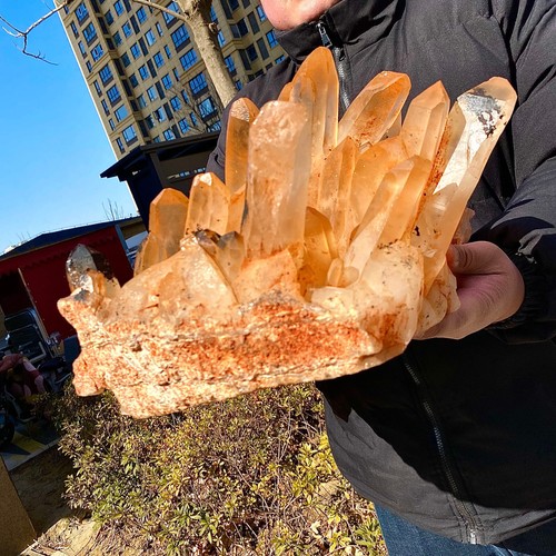 38.06LB Natural yellow Quartz Stone Crystal Cluster Healing Stones Mineral - 第 1/16 張圖片