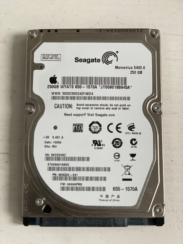 Interne Festplatte 250 GB Seagate 2.5" HDD SATA II 5400 U/Min.
