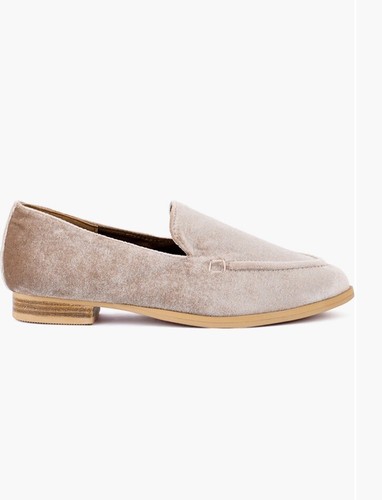 Mocasín puntiagudo Rag & Co Luxe Lap Taupe beige nude terciopelo talla 7 para mujer - Imagen 8 de 11