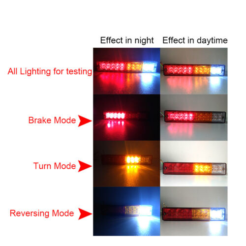 2x Trailer lights 20 LED STOP TAIL INDICATOR TRUCK CAMPER LIGHT UTE 4WD 12V-24V - Picture 4 of 5