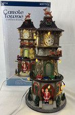 2014 Lemax Carole Towne Christmas Clock Tower Lights Music Animation 0577516