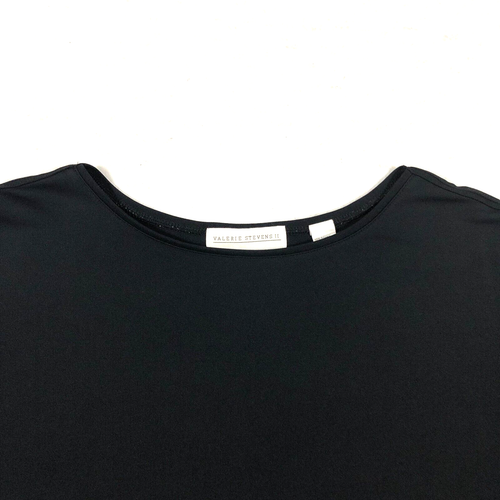 VTG Valerie Stevens Womens Top Sz 3X Black Stretch Round Neck 3/4 Sleeves - Picture 2 of 11