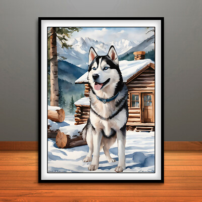 Siberian Husky Print, Poster, Dog Wall Art, Animal Decor