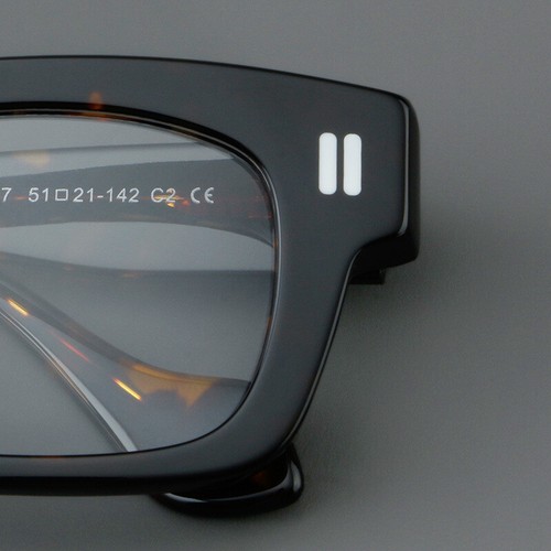 Vintage Square Eyeglass Thick Frames Retro Unisex Glasses With Metal Decoration - Picture 8 of 16