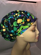 Bouffant Scrub Hat Mardi Gras Festival BEADS Masks New Orleans CNOR CHEF CRNA 