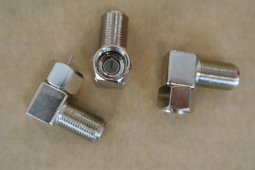 QTY 3, RMS CA-1208 Type F 90 Deg Elbow Male to Female TV Cable Antenna Connector - Picture 2 of 3