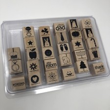 Stampin&rsquo; Up! Holiday Blitz Stamp Set, Set Of 28 Used Mounted Original Box