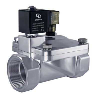 #ad 2quot; Stainless High Pressure 230 PSI Electric Solenoid Process Valve 220V AC NC $459.99