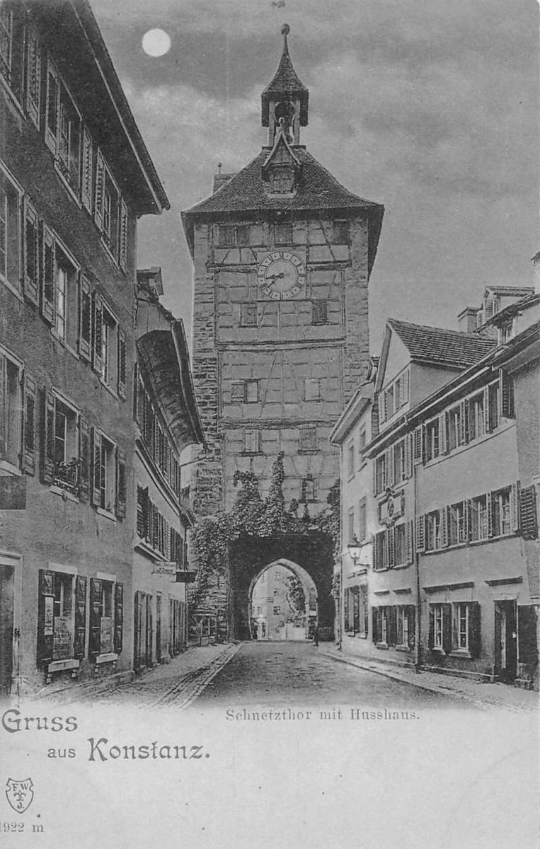 Konstanz Germany Gruss aus scenic night view antique pc Y12794 | eBay