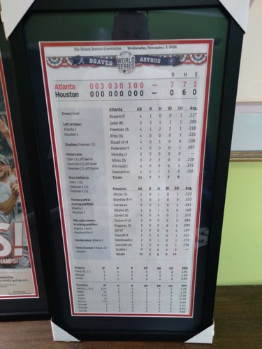 AJC Atlanta Braves BRIAN SNITKER TROPHY PAGE 2021 WORLD SERIES ACTUAL PAPER - Picture 6 of 8