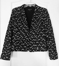 Jones New York Collection Black White Jacket One Hook Eye Closure Size 4