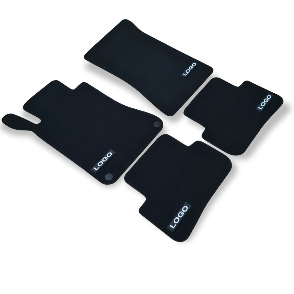 Alfombrillas de terciopelo para coche Mercedes Clase C AMG W203 revestimientos automáticos impermeables negras Foto 3 de 4