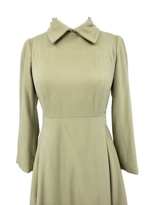 Vintage Estelle Allardale Cashmere Mini Dress Womens S? Sage Green Collared  | eBay