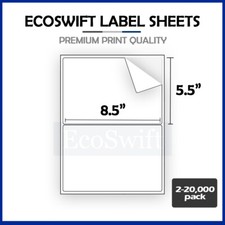 2-20,000 8.5 x 5.5 EcoSwift Shipping Half-Sheet Self-Adhesive eBay PayPal Labels