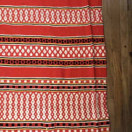 Native American Southwest Style Rug Red Geometric Woven Textile 88 In. - Imagen 11 de 21