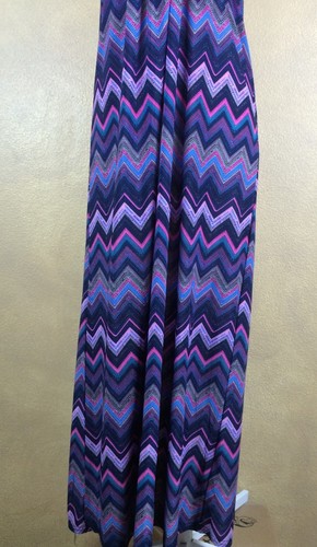 Cristina Love Maxi Dress Purple Pink Blue Chevron Stretch Padded Bust Beaded Tie - Picture 5 of 10