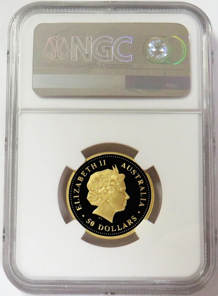 2007 GOLD 706 MINTED GREAT WHITE SHARK DISCOVER AUSTRALIA 1/2oz NGC PF 70 UC - Image 2 of 2