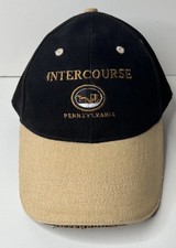 Intercourse Pennsylvania Baseball Hat Black Tan Logo Embroidered Tourist