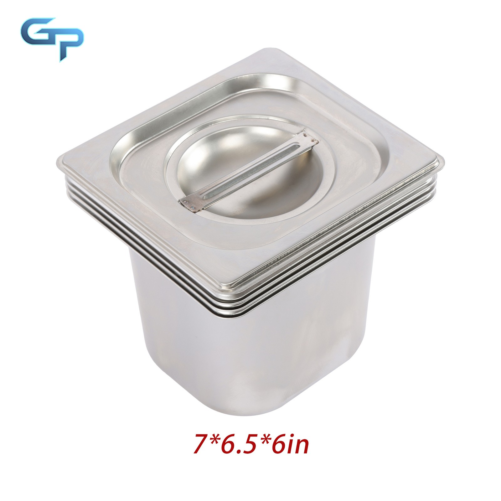 4 Pack 1/6 Size 6 Inch Deep Stainless Steel Hotel Pans - Commercial Food Pans