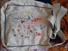CATH KIDSTON LINEN COTTON EMBROIDERED MESSENGER BAG.VINTAGE. BOHO HIPPY.SHOULDER