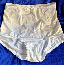 VANITY FAIR SHINY White SILKY STRETCH SHAPER BRIEF PANTIES 40301 7 L